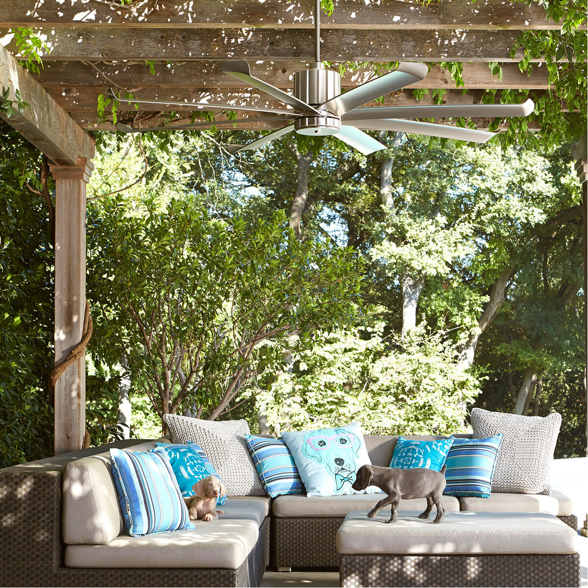 Proxima Patio 60 inch Satin Nickel Patio Fan