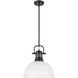 Yep Duncan 1 Light 14 inch Matte Black Pendant Ceiling Light in Matte White