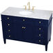 Williams 48 X 35 inch Blue and Brush Gold Vanity Sink Set