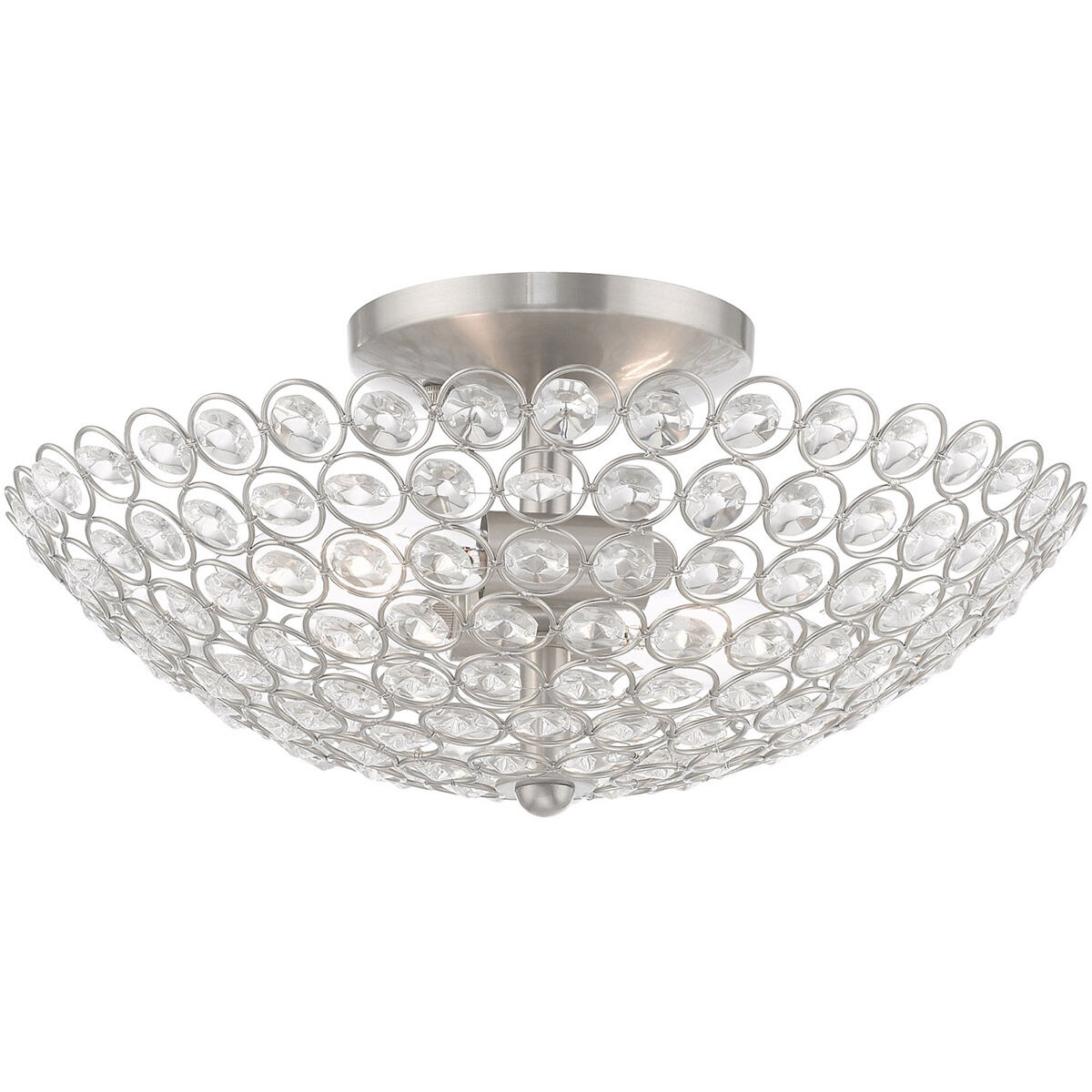 Cassandra 2 Light 13 inch Brushed Nickel Semi-Flush Mount Ceiling Light
