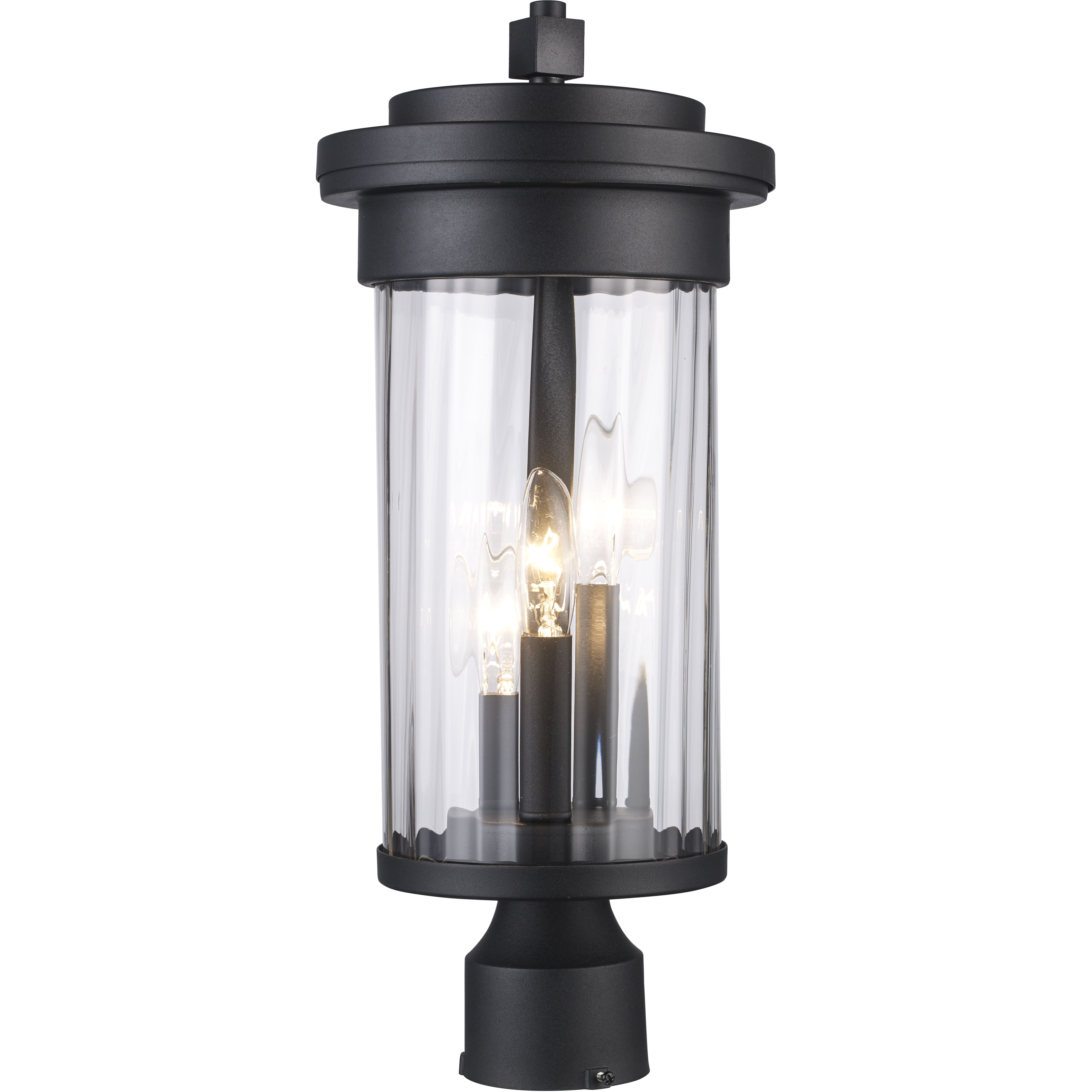 Carmel 3 Light 19 inch Black Outdoor Post Lantern
