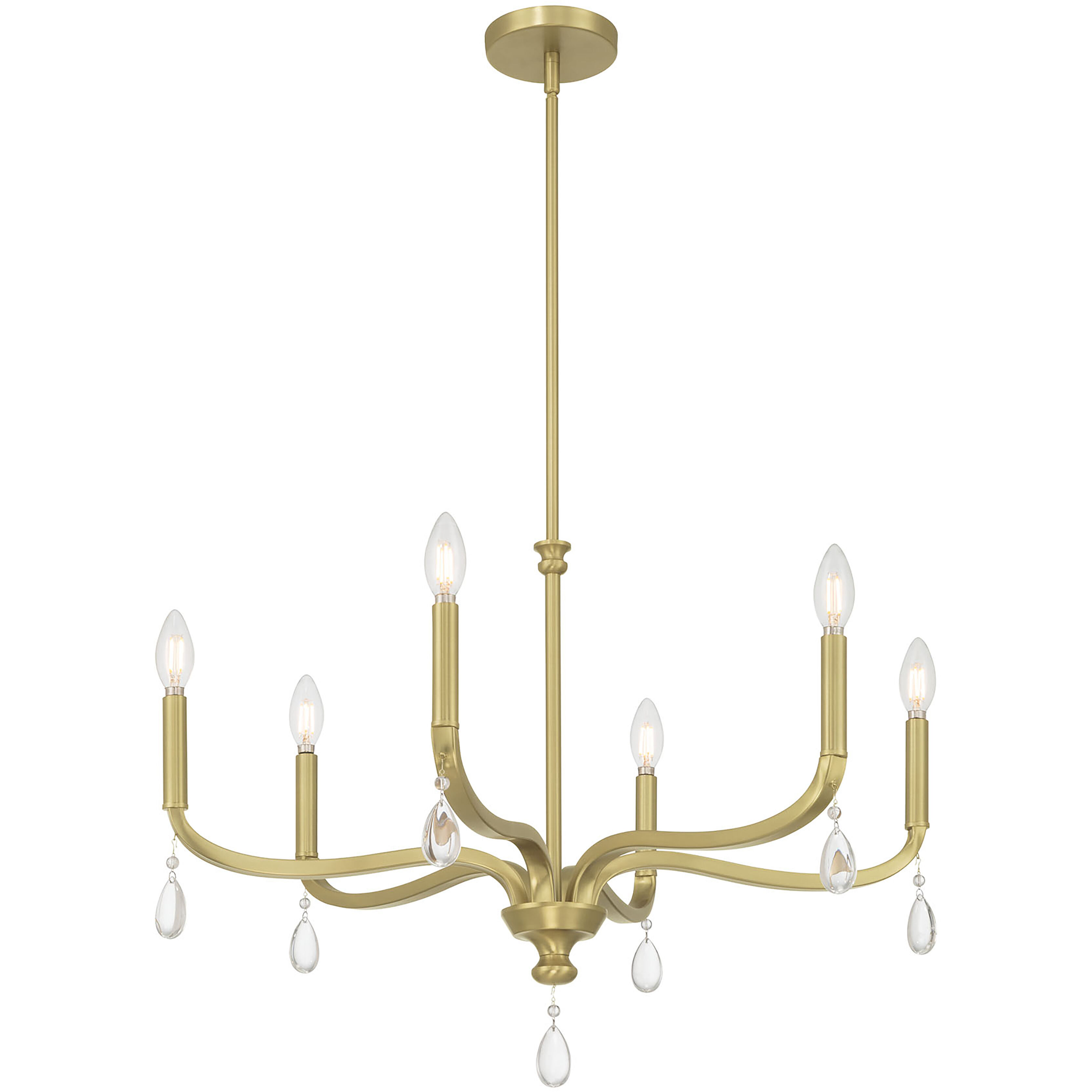 Viremont 6 Light 28 inch Vintage Brass Chandelier Ceiling Light