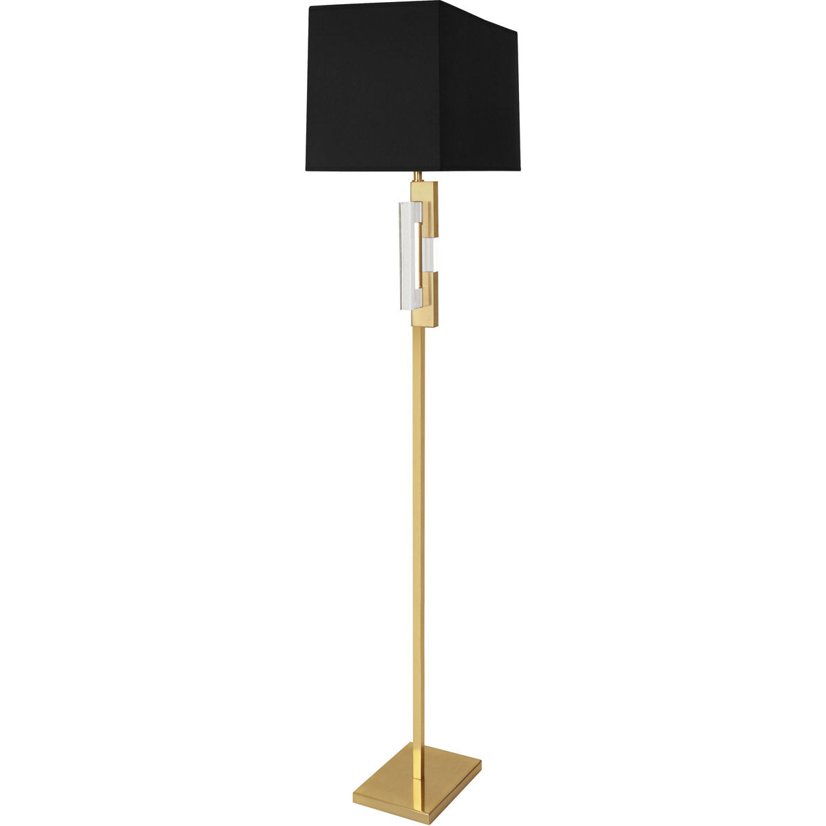 Lincoln 63 inch 150 watt Modern Brass Floor Lamp Portable Light in Black With Matte Gold