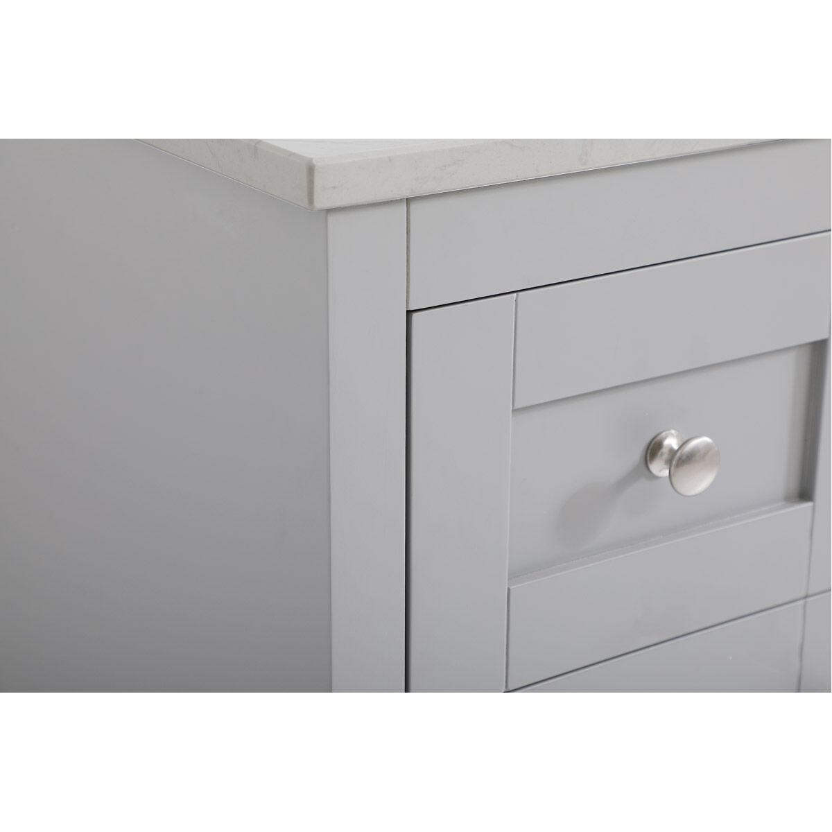 Moore 48 X 22 X 34 inch Grey and Brushed Nickel with Calacatta Quartz Vanity Sink Set