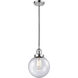 Franklin Restoration Beacon 1 Light 8 inch Polished Chrome Mini Pendant Ceiling Light in Incandescent, Seedy, Franklin Restoration