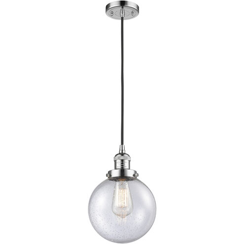 Franklin Restoration Beacon 1 Light 8 inch Polished Chrome Mini Pendant Ceiling Light in Incandescent, Seedy, Franklin Restoration