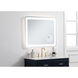 Lux 36 X 30 inch Glossy White Lighted Wall Mirror