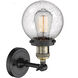 Franklin Restoration Beacon LED 6 inch Black Antique Brass Sconce Wall Light in Seedy Glass, Franklin Restoration