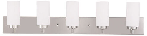 West Lake 5 Light 35 inch Brushed Nickel Bath Vanity Wall Light