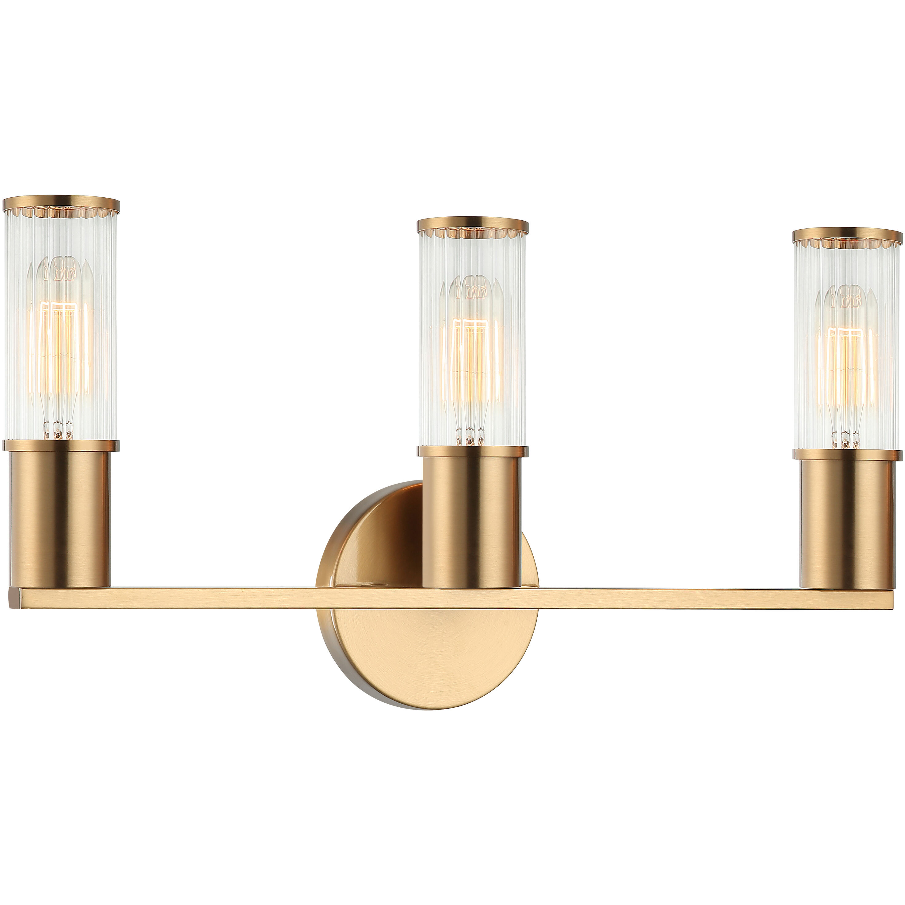 Klarice 3 Light 18 inch Aged Gold Brass Wall Sconce Wall Light