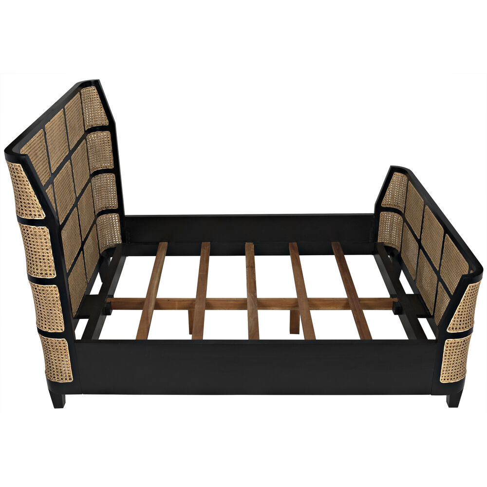 Porto Hand Rubbed Black Bed, Queen