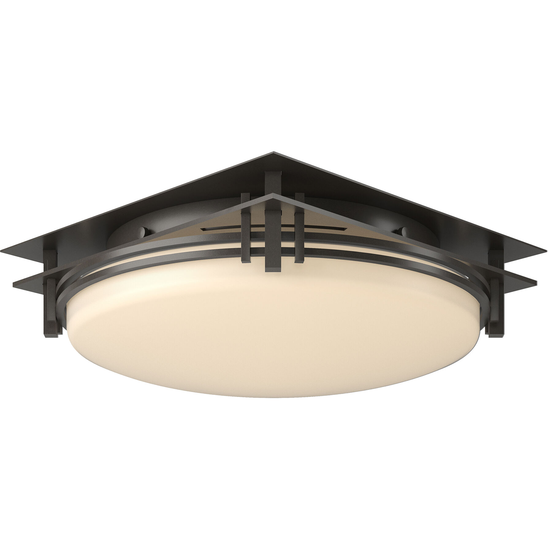 Banded 2 Light 13.6 inch Dark Smoke Semi-Flush Ceiling Light