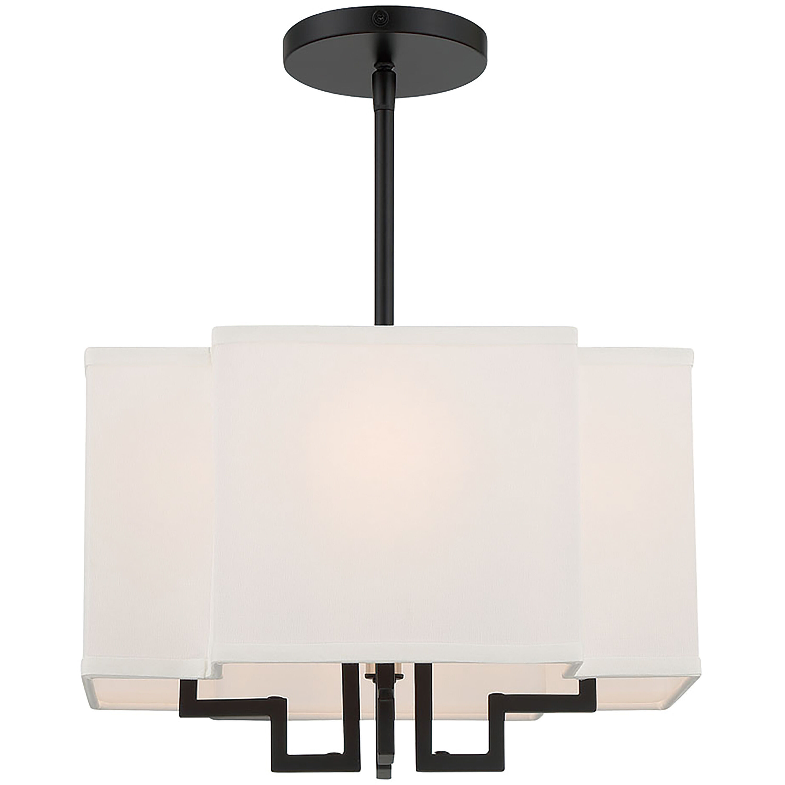 Upham Estates 4 Light 14 inch Coal /Polished Nickel Convertible Pendant / Semi Flush Ceiling Light