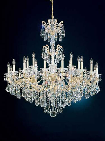 La Scala 24 Light Parchment Gold Chandelier Ceiling Light in Parchment Gold Cast, Radiance