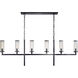Kelly Wearstler Liaison 6 Light 62 inch Bronze Linear Chandelier Ceiling Light in Crackle Glass, Large