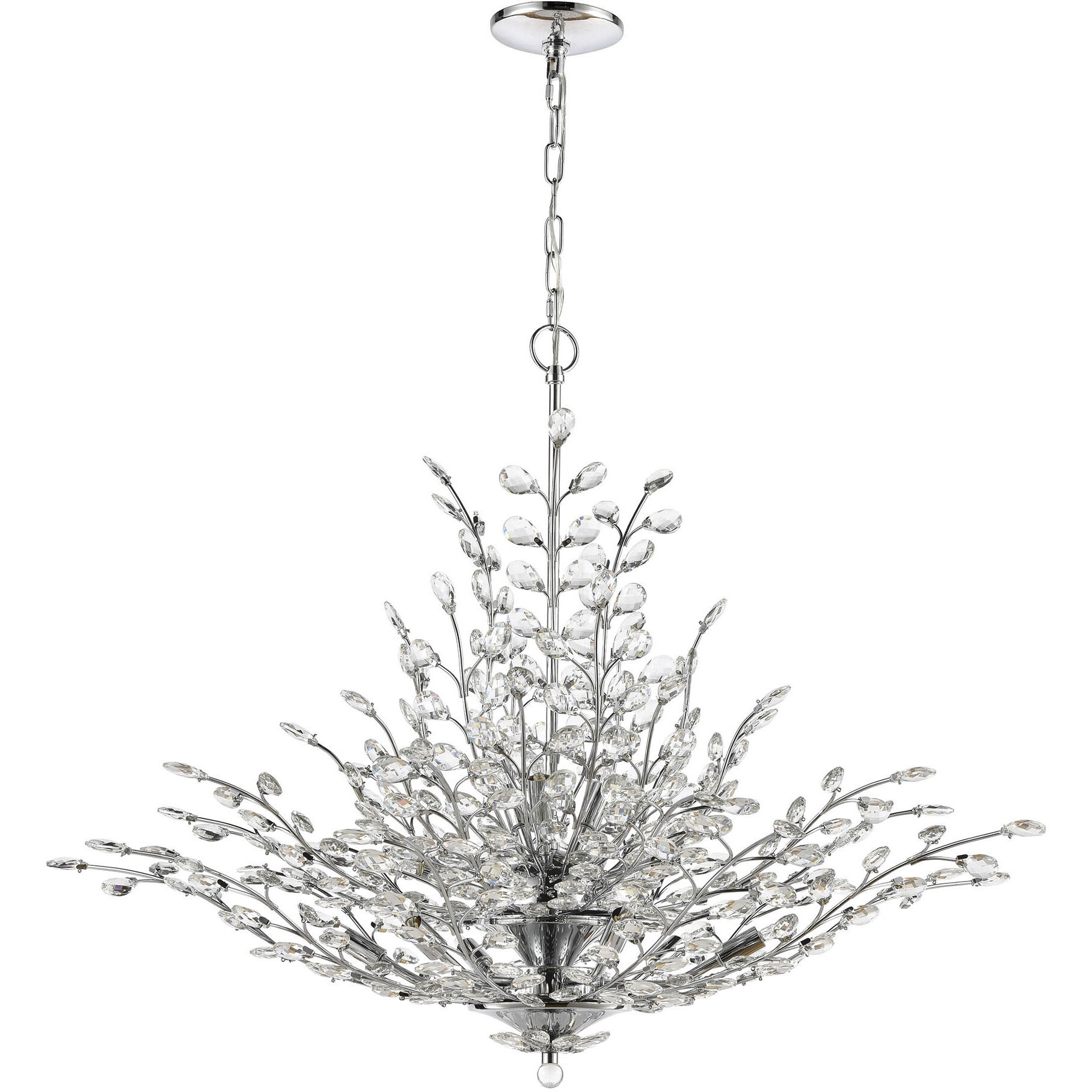 Crystique 12 Light 38 inch Polished Chrome Chandelier Ceiling Light