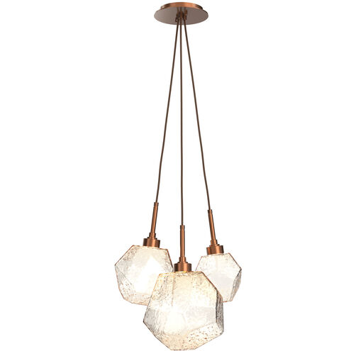 Gem LED 13.5 inch Burnished Bronze Chandelier Ceiling Light in 3000K LED, Amber, Cluster