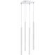 Forest LED 9.5 inch Chrome Chandelier Ceiling Light in 4, 15, Matte White Steel