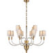 Thomas O'Brien Vivian 12 Light 36 inch Hand-Rubbed Antique Brass Two-Tier Chandelier Ceiling Light in Natural Paper, Large