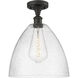 Edison Bristol Glass 1 Light 12 inch Oil Rubbed Bronze Semi-Flush Mount Ceiling Light in Seedy Glass