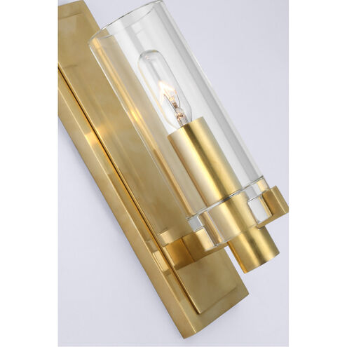 Chapman & Myers Sonnet LED 3 inch Antique-Burnished Brass Single Sconce Wall Light in Clear Glass, Petite