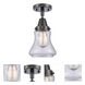 Franklin Restoration Bellmont LED 6.25 inch Matte Black Flush Mount Ceiling Light in Clear Glass