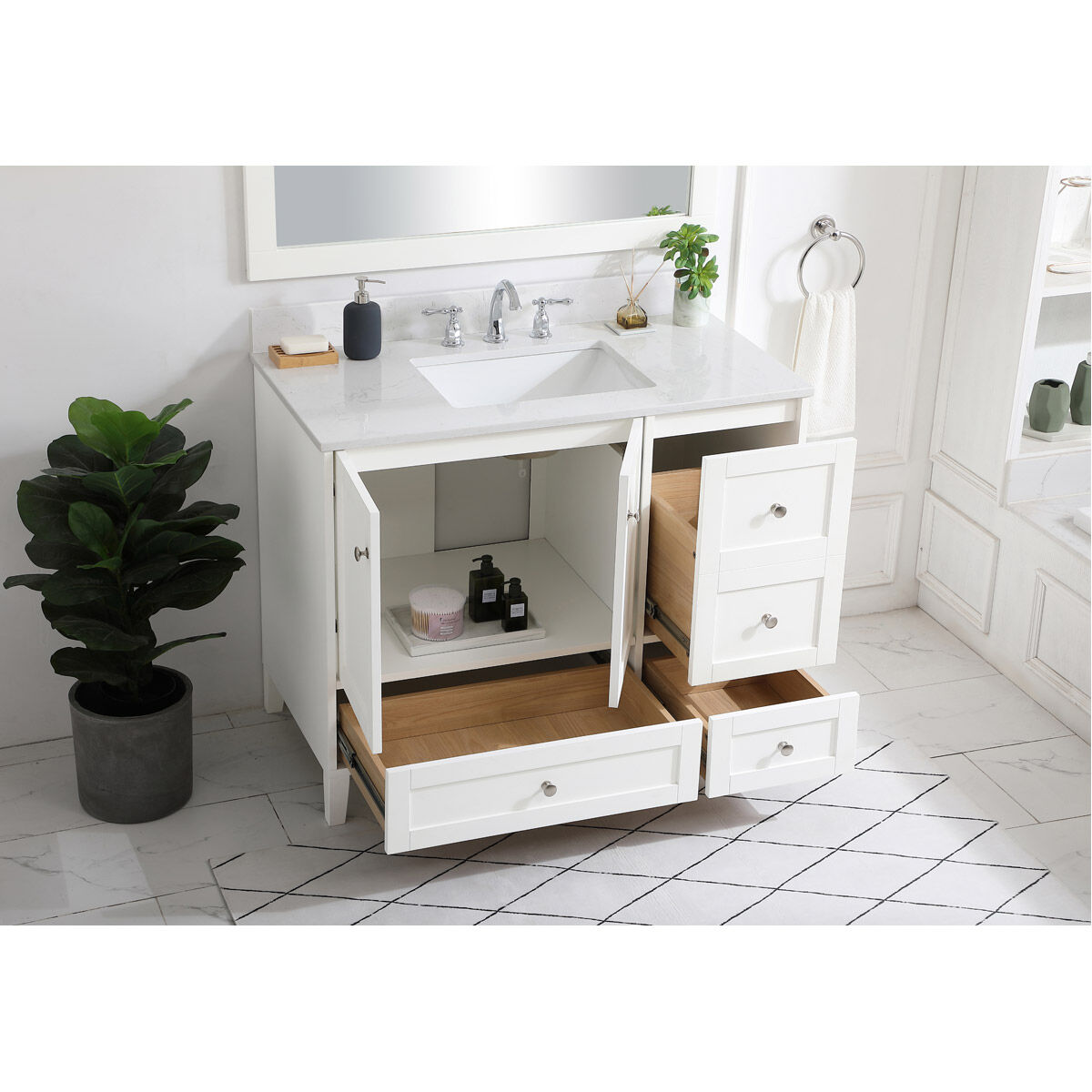 Sommerville 42 X 22 X 34 inch White Vanity Sink Set