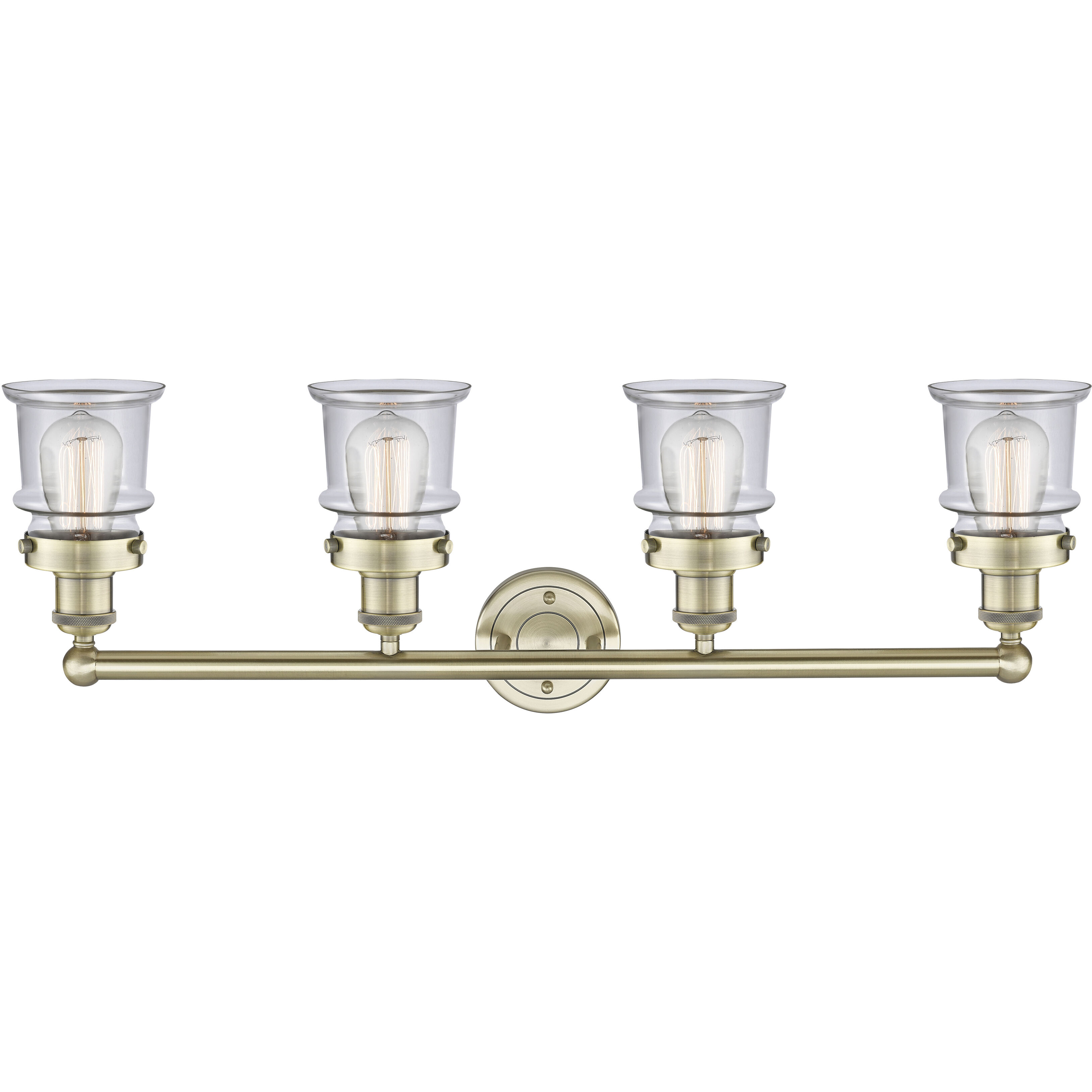 Canton 4 Light 32.25 inch Antique Brass Bath Vanity Light Wall Light in Clear