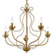 Katarina 5 Light 23 inch Antique Gold Leaf Chandelier Ceiling Light