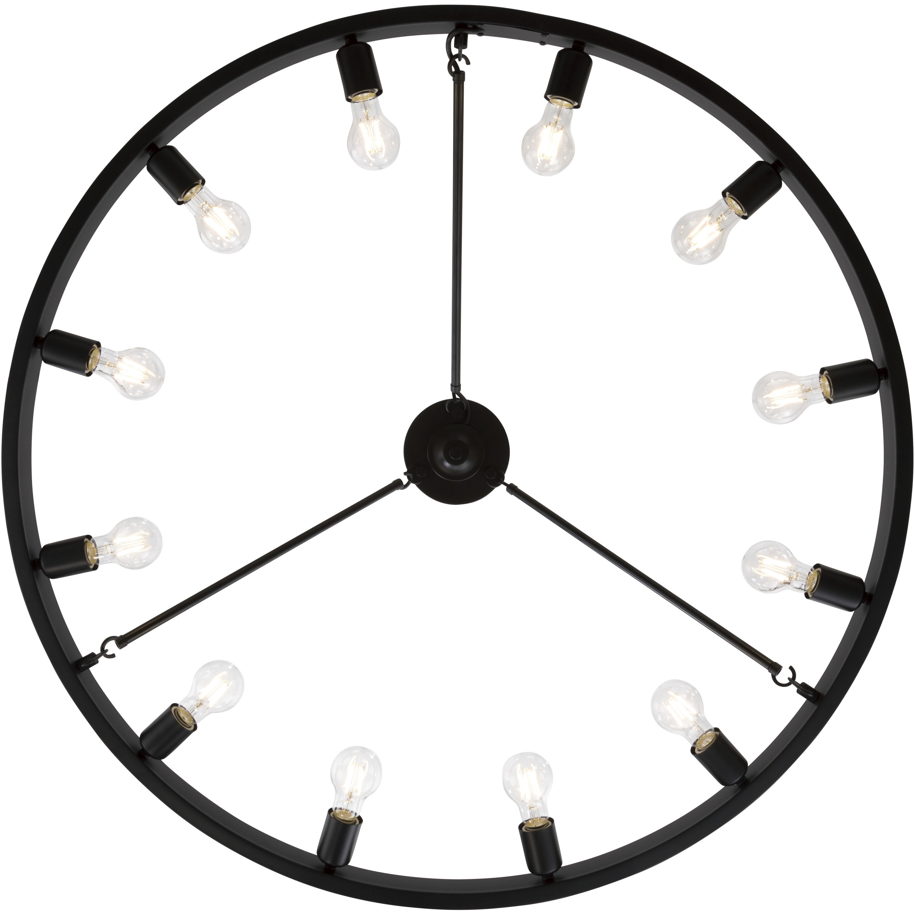 Castile 12 Light 40 inch Matte Black Semi-Flush Mount Ceiling Light