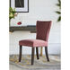 Upholstered Dark Brown/Brass Dining Chair in Pink