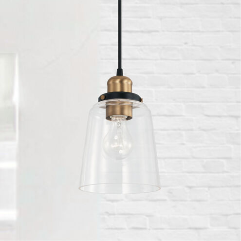 Fallon 1 Light 6 inch Aged Brass and Black Pendant Ceiling Light