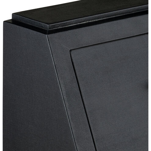 Verona 36 inch Lacquered Black Linen/Champagne/Black Secretary Desk