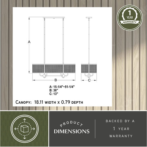 Berens Linear Chandelier Island Pendant Ceiling Light