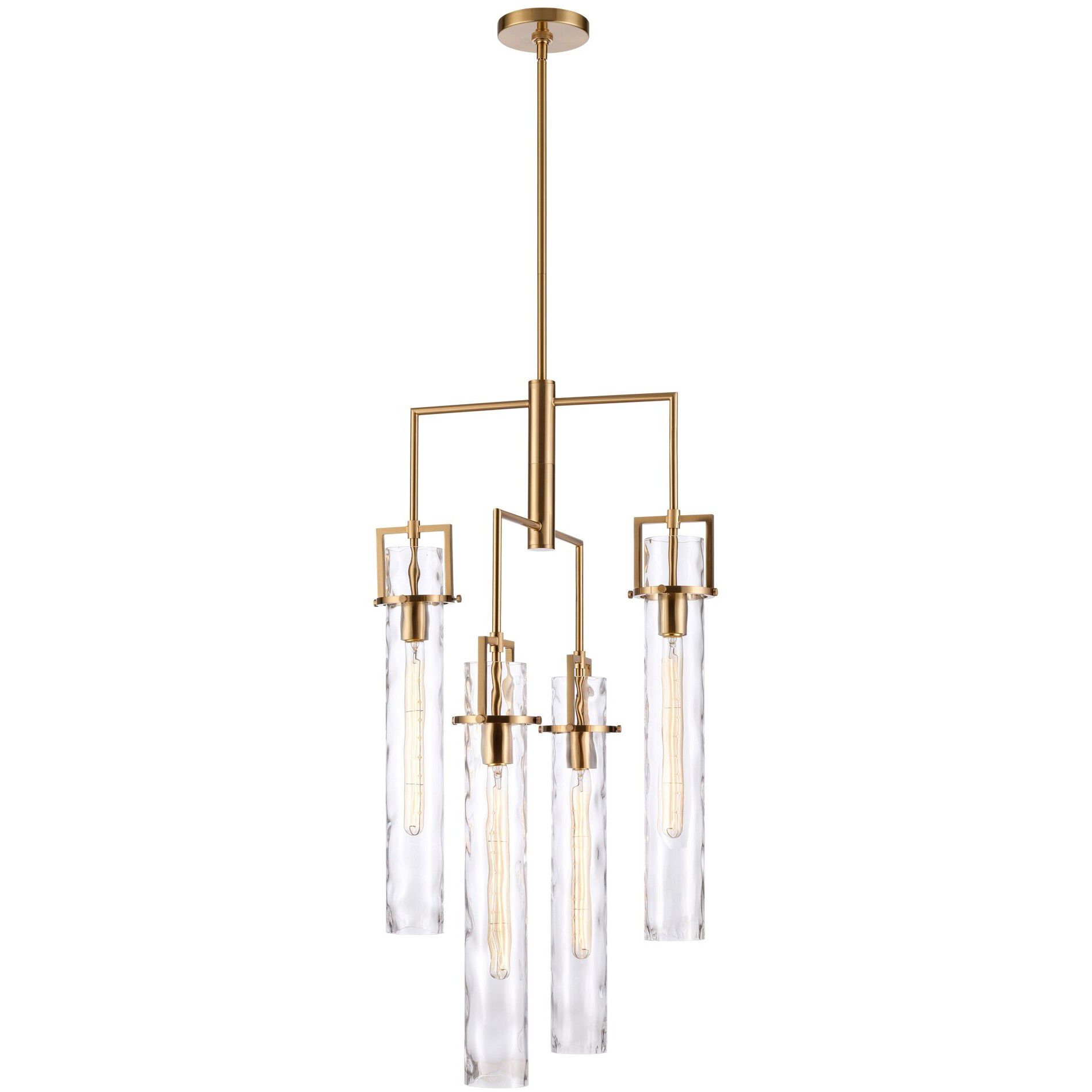 Jayden 4 Light 19.75 inch Lacquered Gold Chandelier Ceiling Light