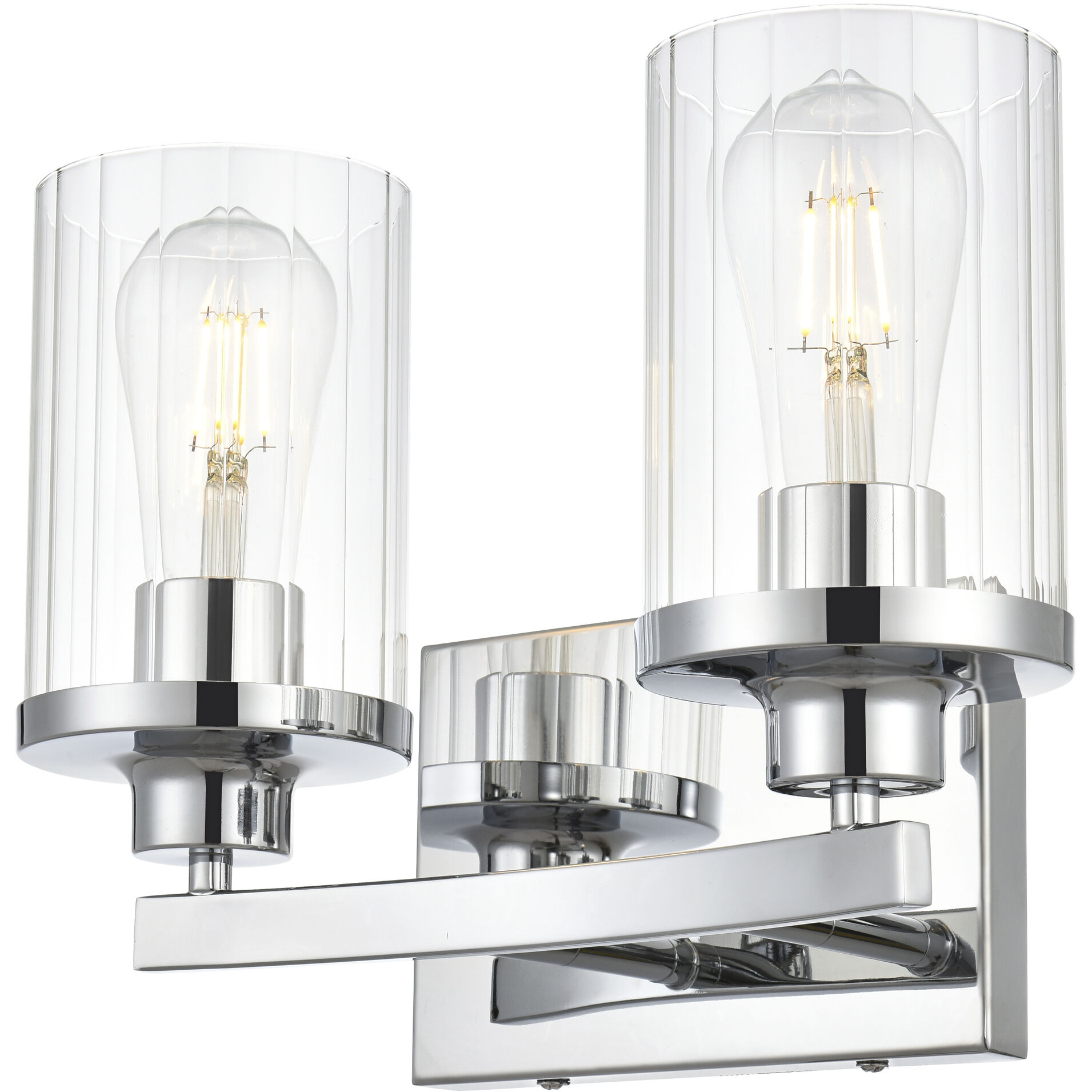 Saanvi 2 Light 12 inch Chrome Bath Sconce Wall Light