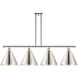 Ballston Cone 4 Light 50 inch Polished Nickel Island Light Ceiling Light