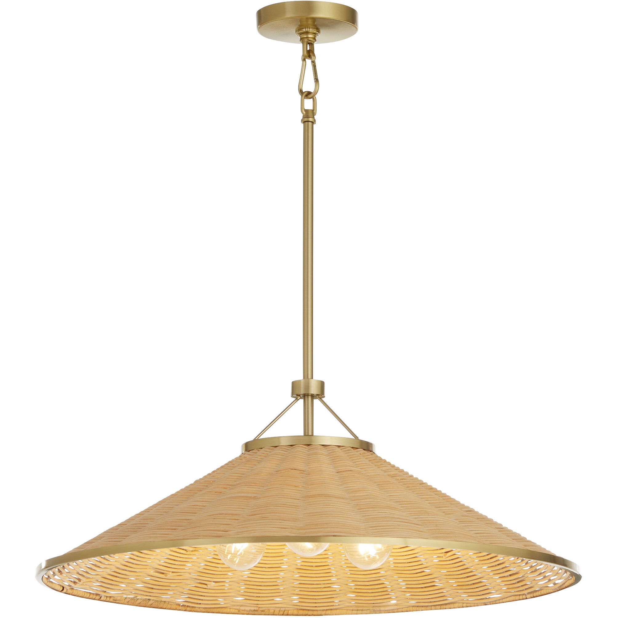 Cona 3 Light 24 inch Aged Brass Pendant Ceiling Light