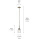 Shailene 1 Light Brushed Nickel Mini Pendant Ceiling Light in Clear