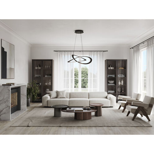 Wave LED 19.7 inch Black Chandelier Ceiling Light