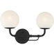 Whitehall 2 Light 18 inch Dark Matte Black Vanity Light Wall Light