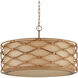 Partita 3 Light 28.25 inch Saddle Tan/Natural Pendant Ceiling Light