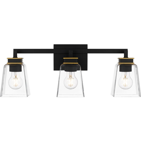 Almany 3 Light 23 inch Matte Black Bath Light Wall Light, Large
