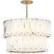Simone LED 24 inch Burnished Gold Chandelier Ceiling Light in Alabaster, Drum