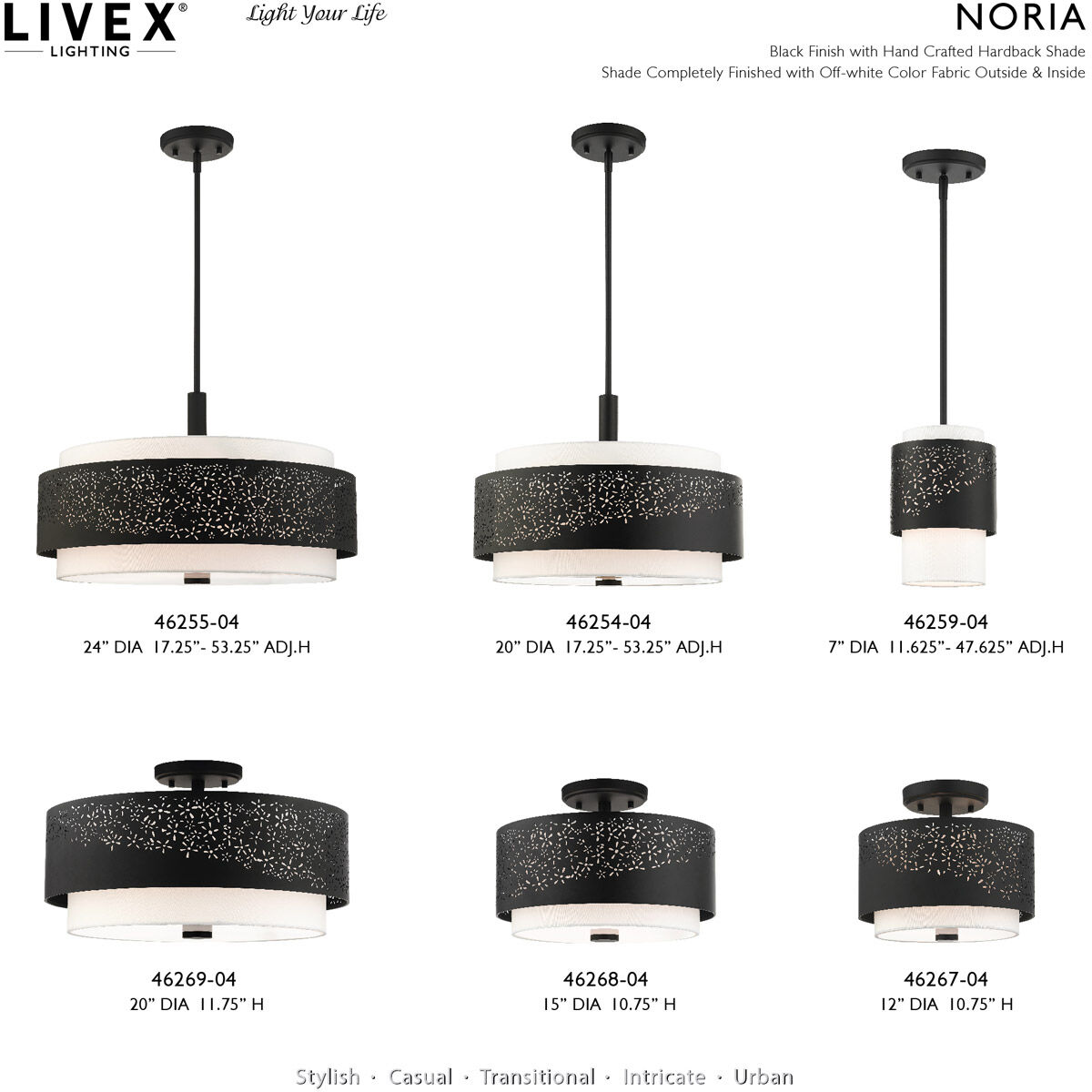 Noria 4 Light 20 inch Black Chandelier Ceiling Light