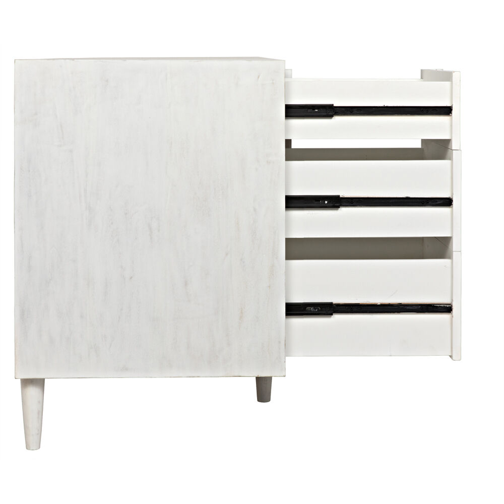 Morten White Wash Dresser, 9 Drawer