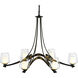 Ribbon 6 Light 38.5 inch Dark Smoke Chandelier Ceiling Light, Oval