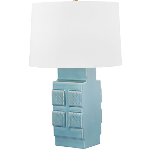 Sarai 29.25 inch 15 watt Aged Brass and Ceramic Moonstone Granite Table Lamp Portable Light
