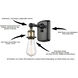 Ballston Farmhouse Rope Armed Sconce Wall Light in Black Antique Brass, Bulb Not Included, Clear Glass with Brown Rope, Ballston