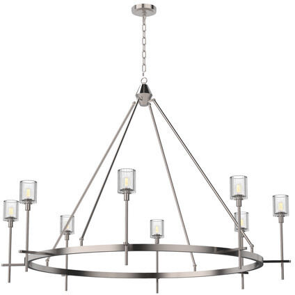 Salita 10 Light 57.75 inch Polished Nickel Chandelier Ceiling Light in Ribbed Crystal